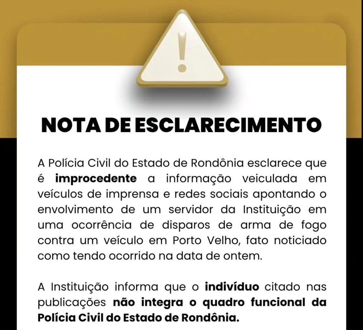 Polícia Civil nega envolvimento de servidor em ataque a tiros contra veículo